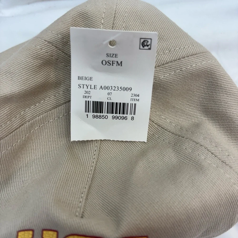 NWT USC University of South Carolina Trojans Football Hat- tan, gold and red